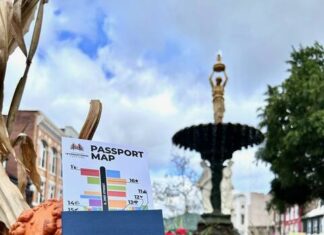 
			
				                                Participants are given their own passports at the welcome tent before they roam the individual country stations.
 
			
		