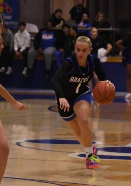 <p>Nicole Archibald fights toward the goal against the Lady Royals on Thursday, Jan. 23, 2025.</p>