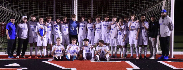 <p>The 2025 38th District boys’ soccer champions, the Mason County Royals</p>